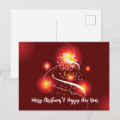 Paars Kerstfeest Briefkaart (Voorkant / Achterkant)
