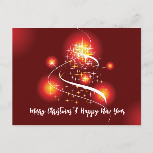 Paars Kerstfeest Briefkaart (Voorkant)