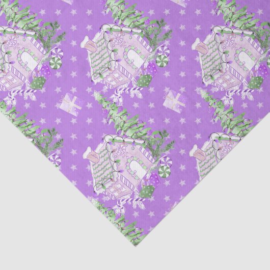 Paars kerstfeest in Gingerbrood Tissuepapier (Detail)