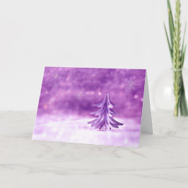 Paars kerstgebak met Snowflakes Feestdagen Kaart