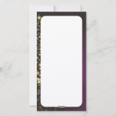 Paars kerstmotief met gouden kerstboom feestdagenkaart (Achterkant)