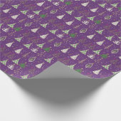 Paars kerstpapier cadeaupapier (Hoek)