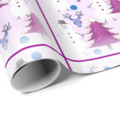 Paars kerstpapier cadeaupapier (Rol Hoek)