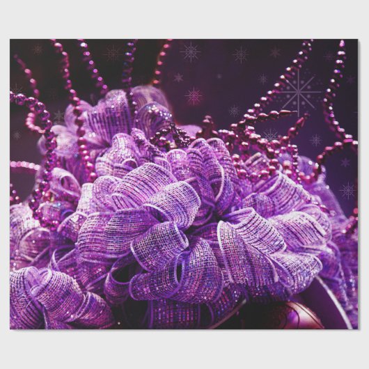 Paars kerstpapier cadeaupapier (Vlak)