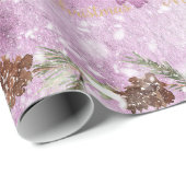 Paars kerstpapier cadeaupapier (Rol Hoek)