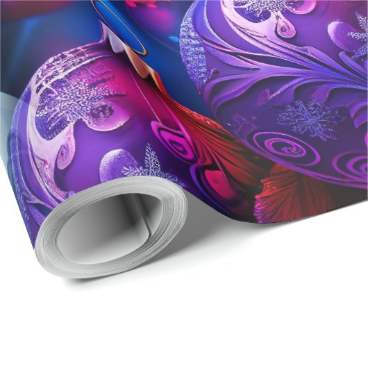 Paars kerstpapier cadeaupapier (Rol Hoek)