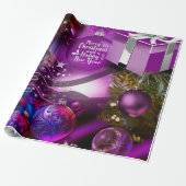 Paars kerstpapier cadeaupapier (Uitgerold)