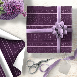 Paars Kerstpatroon#34 ID1009 Cadeaupapier