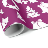 Paars kerstpatroon cadeaupapier (Rol Hoek)