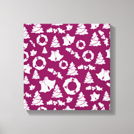 Paars kerstpatroon canvas afdruk
