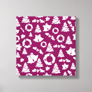 Paars kerstpatroon canvas afdruk