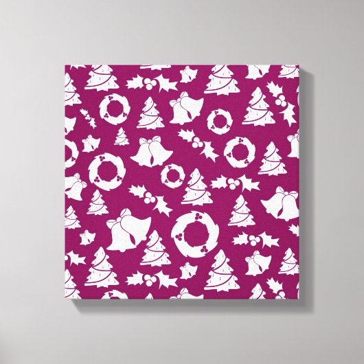 Paars kerstpatroon canvas afdruk (Voorkant)