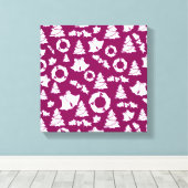 Paars kerstpatroon canvas afdruk (Insitu (Houten vloer))