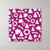 Paars kerstpatroon canvas afdruk (Voorkant)