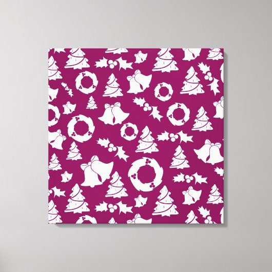 Paars kerstpatroon canvas afdruk (Voorkant)