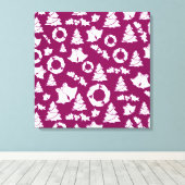Paars kerstpatroon canvas afdruk (Insitu (Houten vloer))