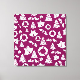 Paars kerstpatroon canvas afdruk