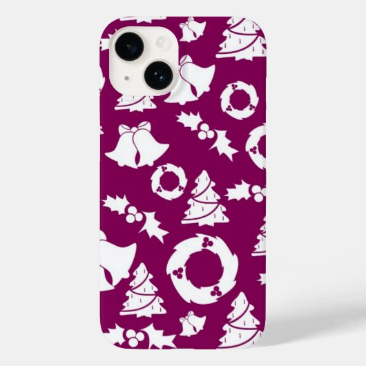 Paars kerstpatroon Case-Mate iPhone case (Achterkant)
