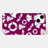 Paars kerstpatroon Case-Mate iPhone case (Achterkant (horizontaal))