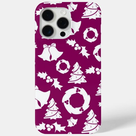 Paars kerstpatroon Case-Mate iPhone case (Achterkant)