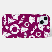 Paars kerstpatroon Case-Mate iPhone case (Achterkant (horizontaal))