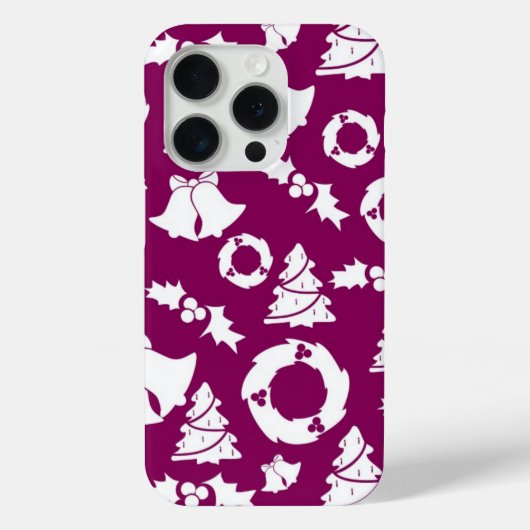 Paars kerstpatroon Case-Mate iPhone case (Achterkant)