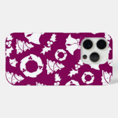 Paars kerstpatroon Case-Mate iPhone case (Achterkant (horizontaal))