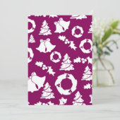 Paars kerstpatroon feestdagenkaart (Staand voorkant)