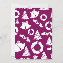 Paars kerstpatroon feestdagenkaart
