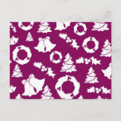 Paars kerstpatroon feestdagenkaart (Voorkant)