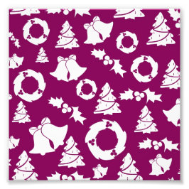 Paars kerstpatroon foto afdruk