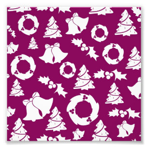 Paars kerstpatroon foto afdruk