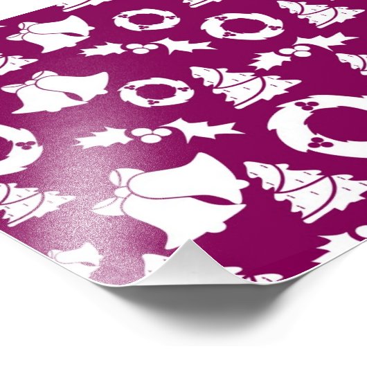 Paars kerstpatroon foto afdruk (Hoek)