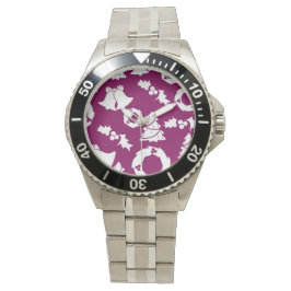 Paars kerstpatroon horloge