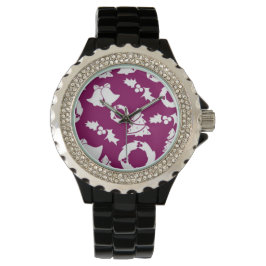 Paars kerstpatroon horloge