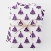 Paars kerstpatroon inpakpapier vel (In situ)