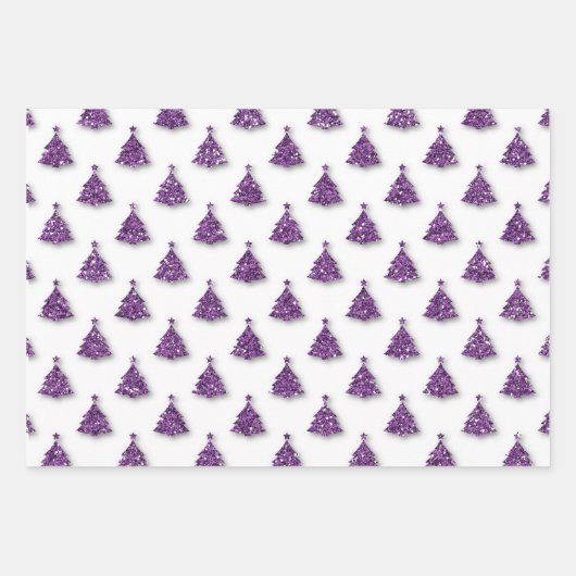 Paars kerstpatroon inpakpapier vel (Voorkant 3)