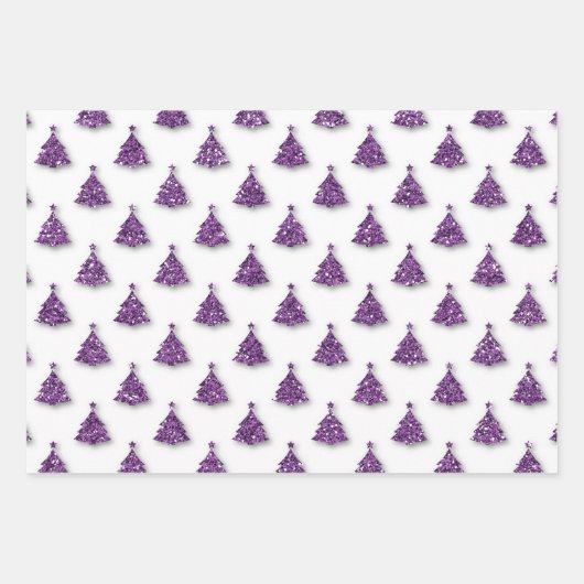 Paars kerstpatroon inpakpapier vel (Voorkant)