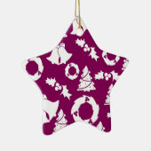 Paars kerstpatroon keramisch ornament (Rechts)