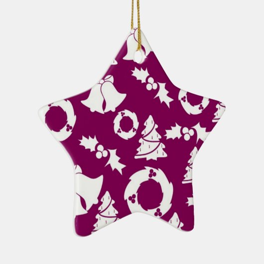 Paars kerstpatroon keramisch ornament (Rechts)