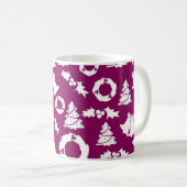 Paars kerstpatroon koffiemok (Voorkant rechts)