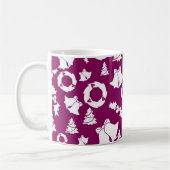 Paars kerstpatroon koffiemok (Links)
