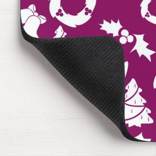 Paars kerstpatroon muismat (Hoek)