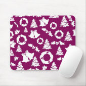 Paars kerstpatroon muismat (Met muis)