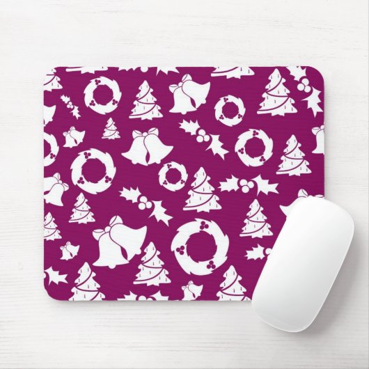 Paars kerstpatroon muismat (Met muis)