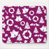 Paars kerstpatroon muismat (Voorkant)