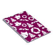 Paars kerstpatroon notitieboek (Rechterzijde)