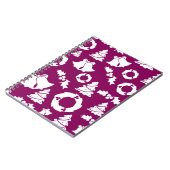 Paars kerstpatroon notitieboek (Linkerzijde)