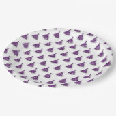 Paars kerstpatroon papieren bordje (Gekanteld)