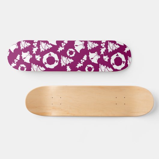 Paars kerstpatroon persoonlijk skateboard (Horizontaal)